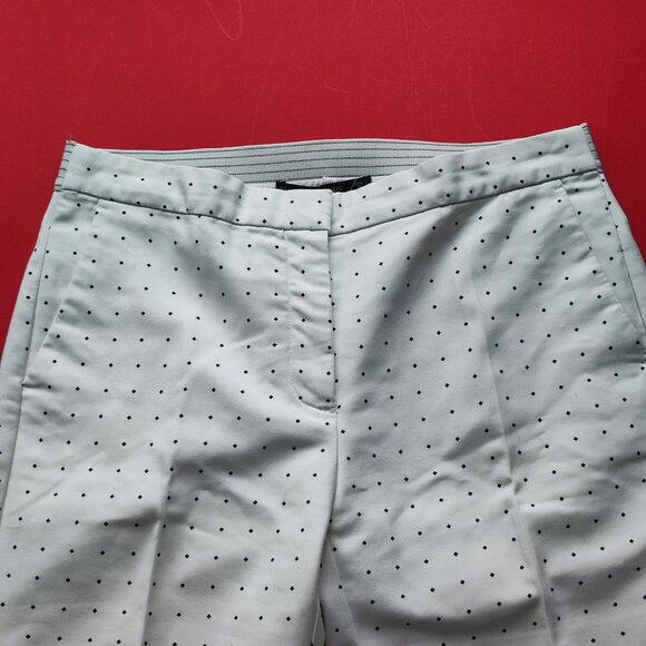 Zara Basic Collection casual pants white with tiny black squares women's size M - Picture 2 of 7